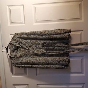 #30 - Lane Bryant Green & Gold Paisley Blouse